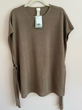 H&M Taupe Brown Ribbed Knit Tunic